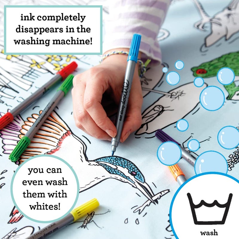 eatsleepdoodle Coloring Wildlife Giant Tablecloth for Kids â€“ Reusable Washable Table Cover with 10pcs Washable Markers, Fun Arts & Crafts for Boys & Girls, Activity Blanket for Parties, Birthdays - Image 4